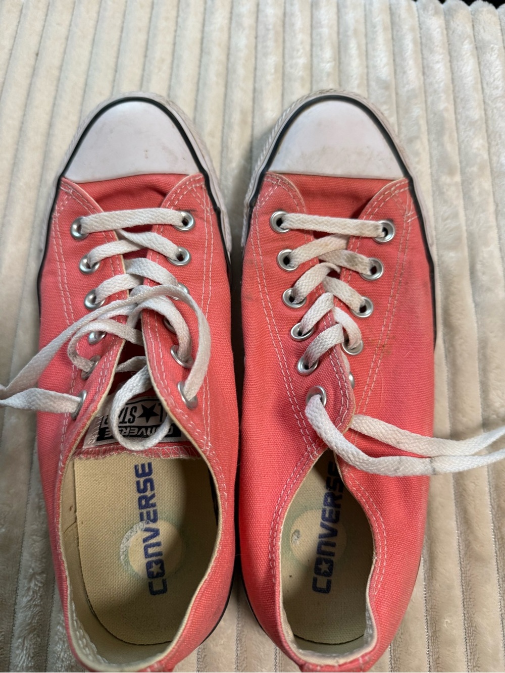 Converse Coral Canvas Low-Top Sneakers